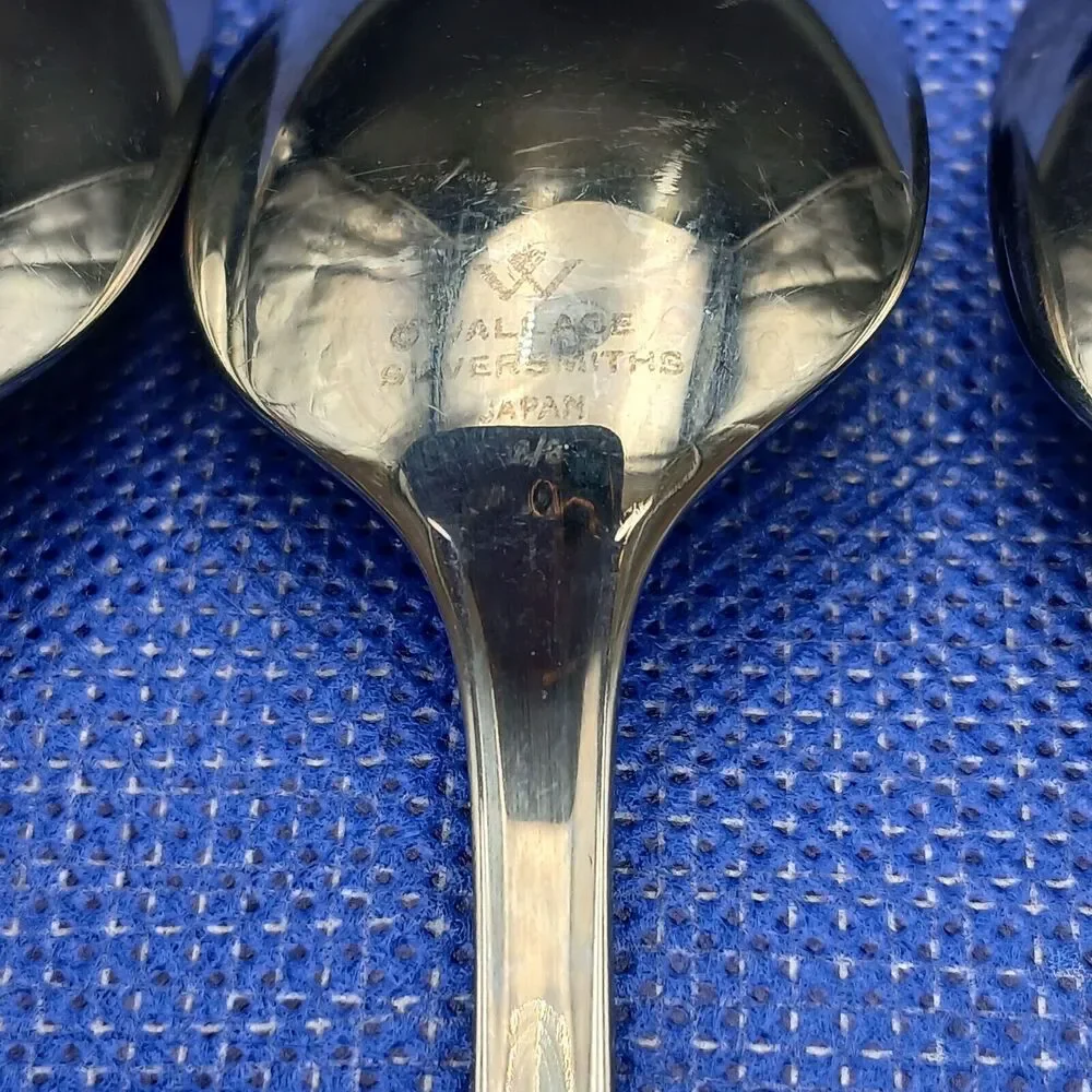 Wallace Lotus 18/8 Stainless Steel Set 4 Tablespoon Oval Spoon Flatware JAPAN